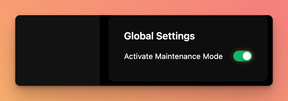 Activate Maintenance Mode